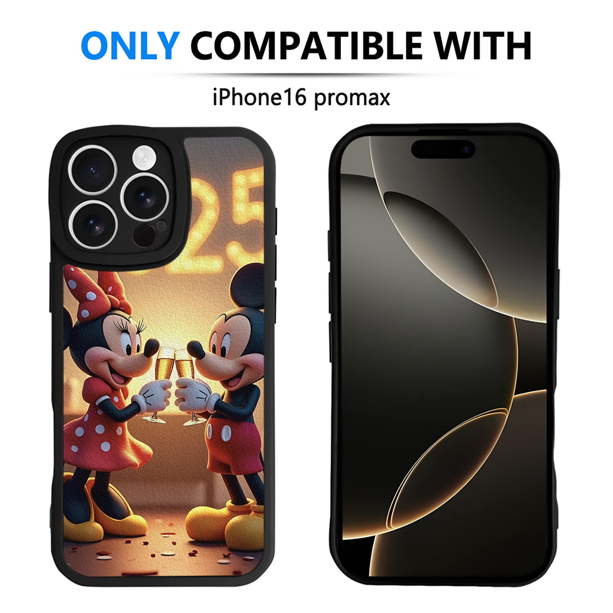 （画像用） ミッキーマウス Mickey Mouse 【iPhone 16シリーズ対応】シリコンスマホケース（レザー調） 材質：シリコン